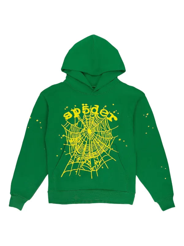 Green and yellow spider hoodie 1:1 reps
